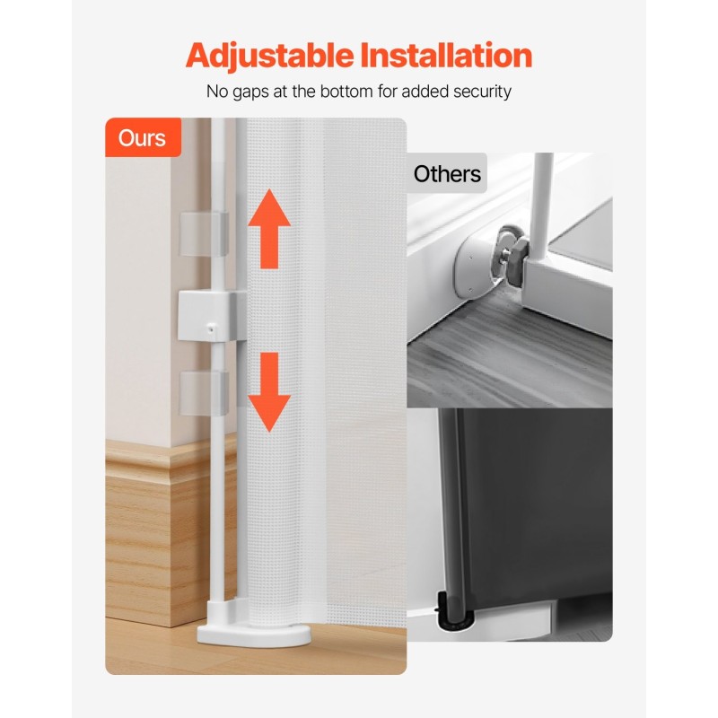 Retraktiivinen turvaportti verkkokangas ja lasikuiturunko 870 millimetriä korkea 2800 millimetriä leveä valkoinen