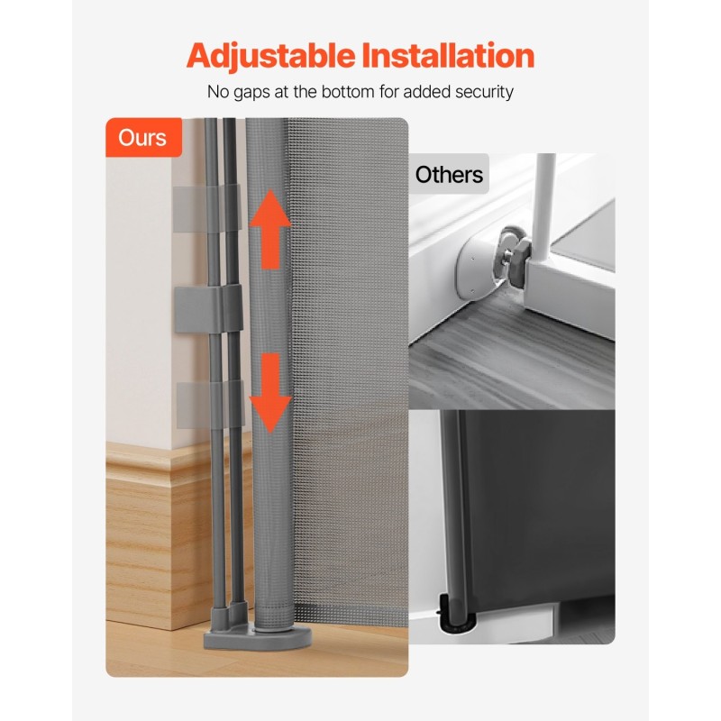 Sisäänvedettävä turvaportti verkkokankaasta vahvistettu lasikuiturunko 870 mm korkea 2800 mm leveä harmaa