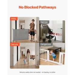 Vedettävä turvaportti verkkorakenteinen 1450 mm leveä 980 mm korkea lapsille ja lemmikeille