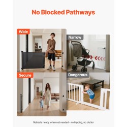 Sisäänvedettävä turvaportti läpinäkyvällä verkkokankaalla 1850 mm leveä 795 mm korkea turvalukolla musta