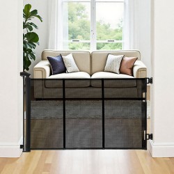 Sisäänvedettävä turvaportti 3100 mm leveä 795 mm korkea lasikuituvahvisteinen verkkokangas musta