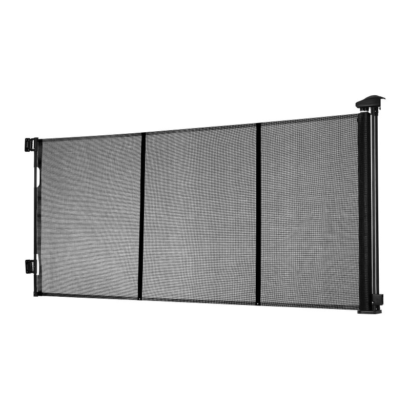 Sisäänvedettävä turvaportti 3100 mm leveä 795 mm korkea lasikuituvahvisteinen verkkokangas musta