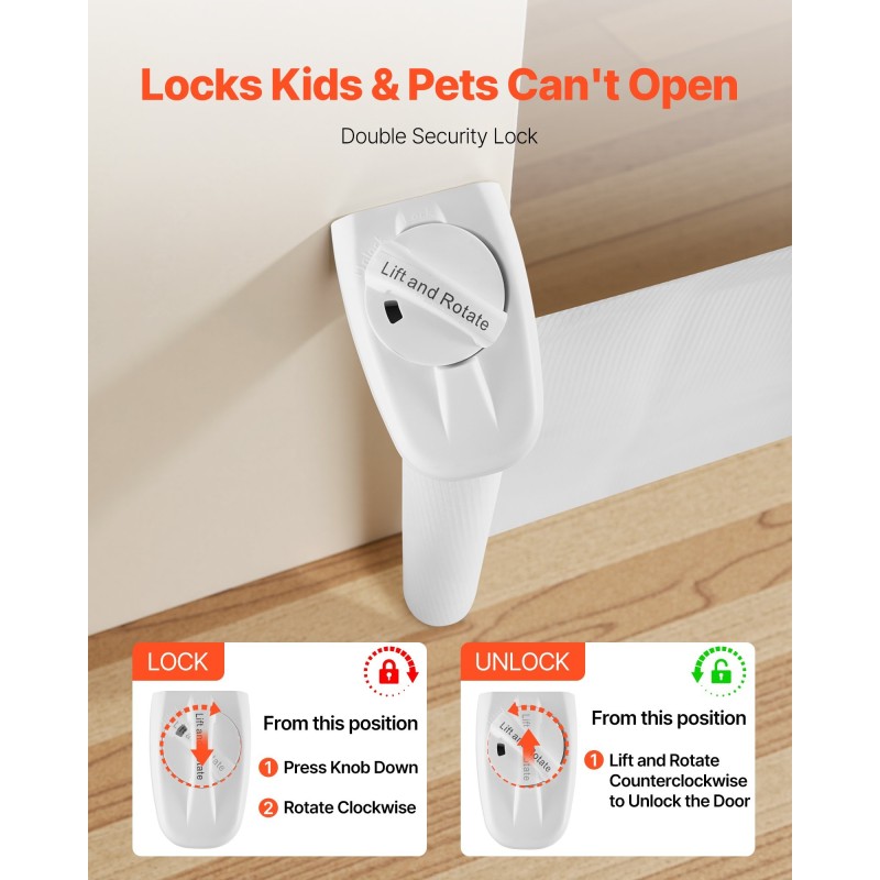 Ulosvedettävä verkkoportti lapsille ja lemmikeille leveys 1850 mm korkeus 795 mm valkoinen