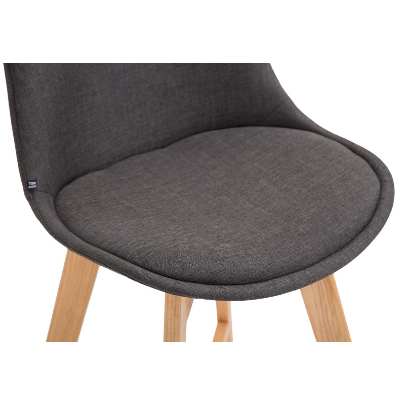 Moderni tamminen baarijakkara pehmustetulla istuimella ja selkänojalla