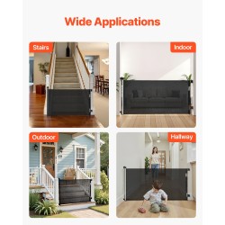 Sisäänvedettävä turvaportti läpinäkyvä pehmeä verkko leveys 1850 millimetriä korkeus 980 millimetriä turvalukolla