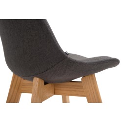 Moderni tamminen baarijakkara pehmustetulla istuimella ja selkänojalla