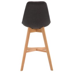 Moderni tamminen baarijakkara pehmustetulla istuimella ja selkänojalla