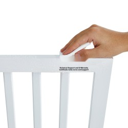 Taitettava koiraportti massiivipuu 4 paneelia 204 cm leveä 61 cm korkea valkoinen