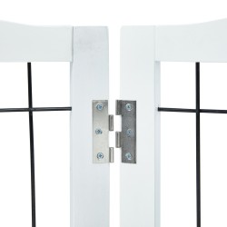 Taittuva puinen lemmikkiportti 4 paneelia 813 mm korkea 2450 mm leveä valkoinen