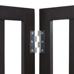 Täyspuinen vapaasti seisova lemmikkiportti taitettava 4 paneelia 2040 mm leveä ruskea