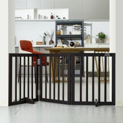 Puinen taittuva kolmipaneelinen koiraportti korkeus kuusiakymmentäyksi senttimetriä leveys sataviisikymmentäkolme senttimetriä