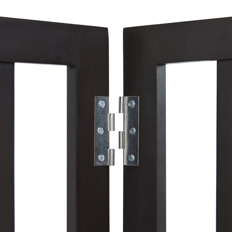 Puinen taittuva kolmipaneelinen koiraportti korkeus kuusiakymmentäyksi senttimetriä leveys sataviisikymmentäkolme senttimetriä