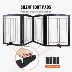 Taitettava neliosainen puinen vapaasti seisova koiraportti 245 cm leveä