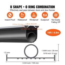 Autotallin oven alatiiviste kumi U ja O profiili 4,8m 100mm esiporattu alumiinikiskokiinnike