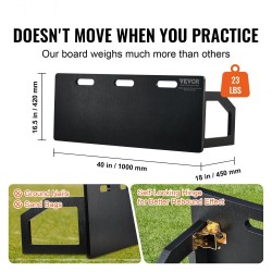 Jalkapallon paluutaulu 101,6 x 40,6 cm korkeatiheyksinen muovi taittuva säädettävillä kulmilla