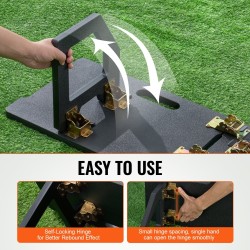 Jalkapallon palautuslevy korkeatiheyksisestä muovista 1150x330 mm taittuva kahdella kulmalla