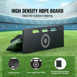 Jalkapallon palautuslevy korkeatiheyksinen HDPE 800x300 mm taitettava säädettävillä kulmilla harjoitteluun