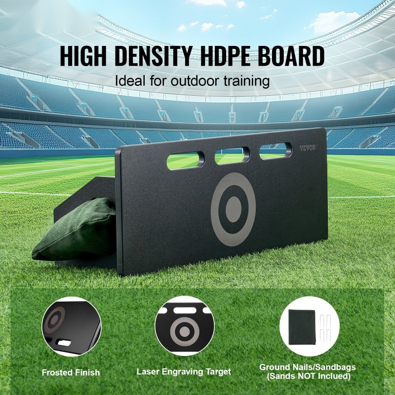 Jalkapallon palautuslevy korkeatiheyksinen HDPE 800x300 mm taitettava säädettävillä kulmilla harjoitteluun