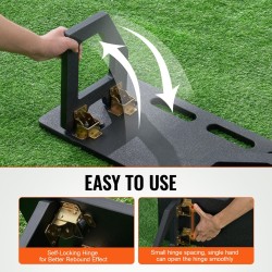 Jalkapallon palautuslevy korkeatiheyksinen HDPE 800x300 mm taitettava säädettävillä kulmilla harjoitteluun