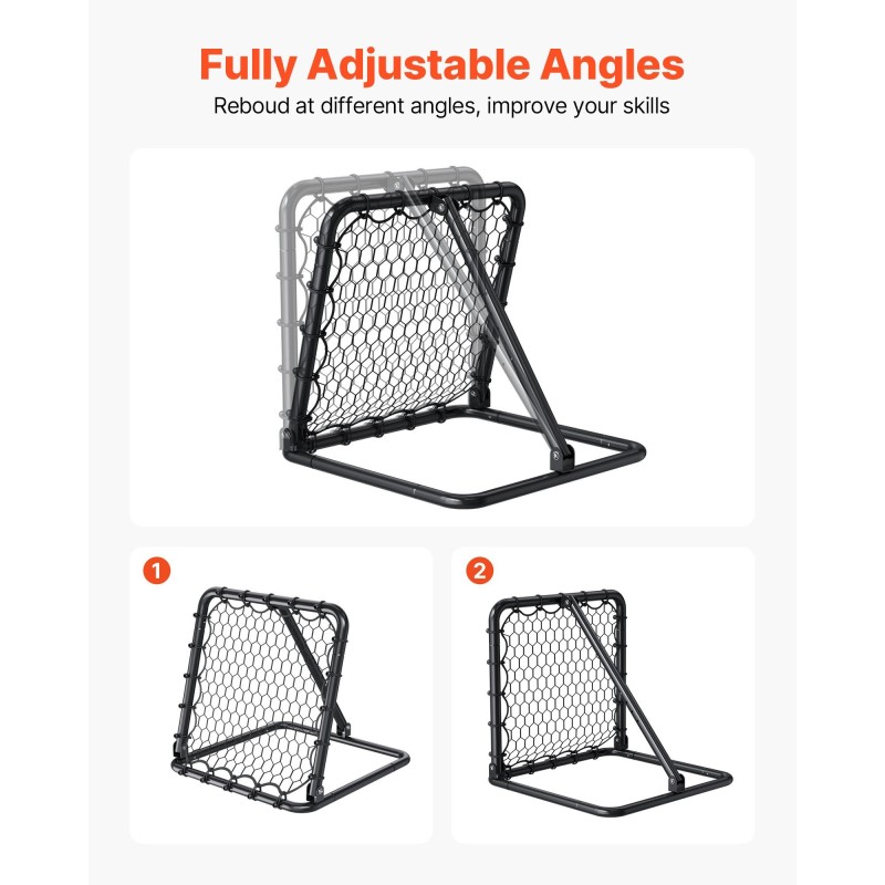 Jalkapallon palautusverkko rautaputkinen 34"x34" taittuva säädettävä kulma