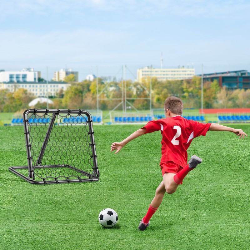 Jalkapallon palautusverkko rautaputkinen 34"x34" taittuva säädettävä kulma