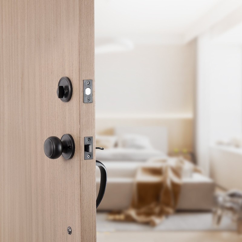 Etuoven lukitussetti sinkkiseos antiikkikupari säädettävä reikienväli 195–224 mm