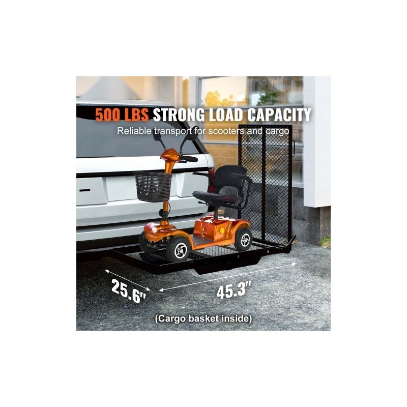 Vetokoukkuun kiinnitettävä rautainen pyörätuoli ja skootterikori 1175×680×112 mm 226,8 kg