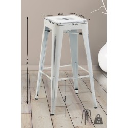 Joshua V2 teollinen baarijakkara pinottava metallinen moderni keittiötuoli