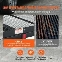 Vetokoukkuun kiinnitettävä rautainen pyörätuoli ja skootterikori 1175×680×112 mm 226,8 kg