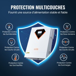 Hybridiaurinkoinvertteri 5500W puhdas siniaalto 230V 48V akuille sisäänrakennettu 100A MPPT