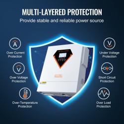 Hybridi aurinkosähköinvertteri 3500W 230V puhdas siniaalto 60A MPPT 24V akuille