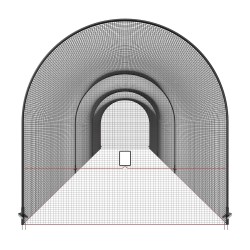 Lyöntihäkki palloharjoitteluun sisä- ja ulkokäyttöön 40 jalan lasikuiturungoilla suljettu kantolaukulla
