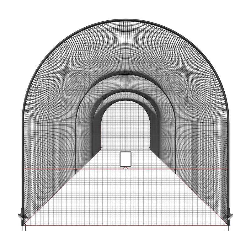Lyöntihäkki palloharjoitteluun sisä- ja ulkokäyttöön 40 jalan lasikuiturungoilla suljettu kantolaukulla