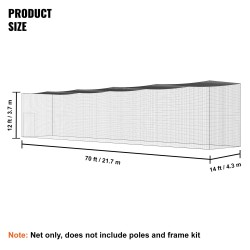 Lyöntiverkko PE-materiaali 30-säikeinen 70FT harjoitteluun baseball ja softball