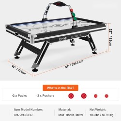 LED-ilmailmakiekkopöytä MDF-levy metalli PVC-pelipinta 4 pelaajaa LED-pistelaskuri 120 V moottori