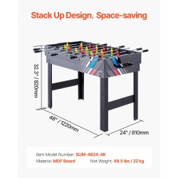 4 pelin monitoimipelipöytä MDF 48 tuumaa ilmakiekko biljardi pöytäfutis pingis