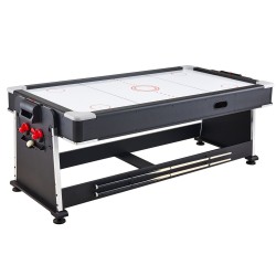 Pelipöytä kääntyvä kolmelle pelille biljardi ilmakiekko pöytätennis MDF levy PVC pinta 88 tuuman