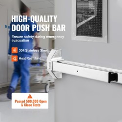 Paineriippulukko ruostumattomasta teräksestä 762–914 mm oville ulkokahvalla ja kolmella avaimella