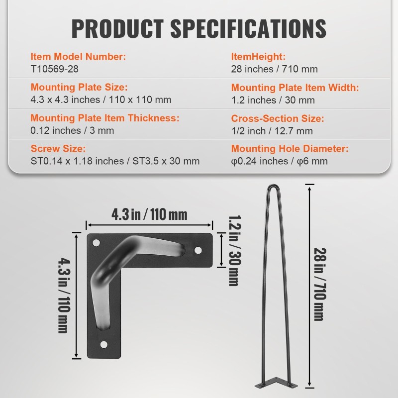 Pöytäjalat hiiliteräs 710 mm hiuspinnamalliset 227 kg kantavuus 4 kpl kumitassuilla