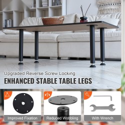 Pöydänjalat hiiliterästä 406,4 mm säädettävät jalkakupit 4 kpl 544 kg kantavuus