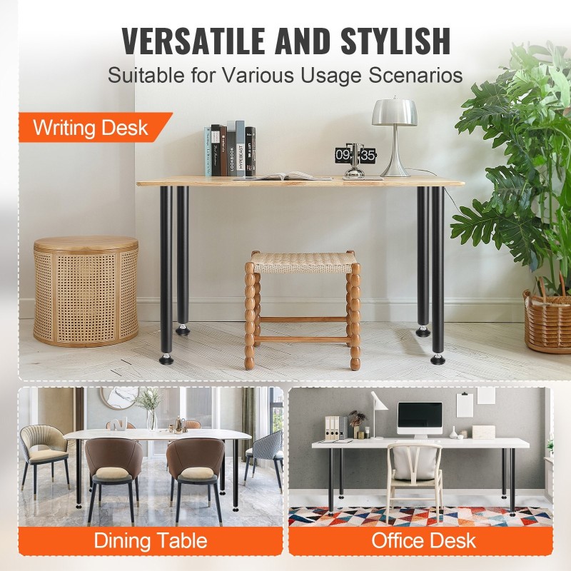 Pöydänjalat hiiliteräksiset säädettävät 711 mm 544 kg 4 kpl musta