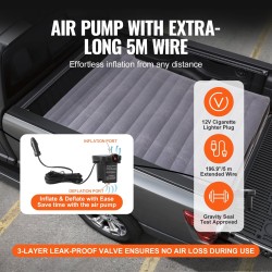 Lavapatja lava-autoon 5.5–5.8 ft kuvioitu nukkapinta PVC 2 tyynyä 12V ilmapumppu