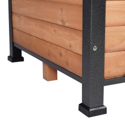 Ulkokoirankoppi vedenkestävä setripuu rautarunko eristetty korotettu lattia keskikokoisille ja suurille