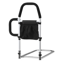 Sängynlaita hiiliteräsputkesta säädettävällä korkeudella polyuretaanisella kahvalla ja sivukahvalla sopii eri sänkikokoihin