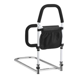 Sängynlaita hiiliteräsputkesta säädettävällä korkeudella polyuretaanisella kahvalla ja sivukahvalla sopii eri sänkikokoihin