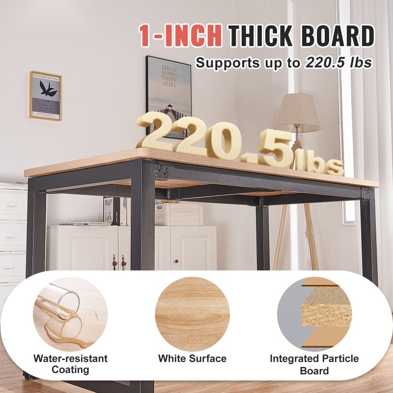 Lastulevyinen pöytätaso 1800 x 800 mm 100 kg kantavuus sopii korkeussäädettäville runkoille