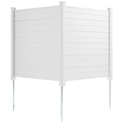 PVC näkösuoja 2 paneelinen 1270 1270 mm valkoinen ulkokäyttöön ilmastointiyksiköille