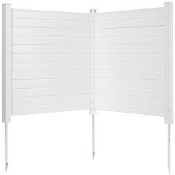 PVC-näkösuoja 2-paneelinen 1270×1270 mm valkoinen ulkokäyttöön ilmastointiyksiköille