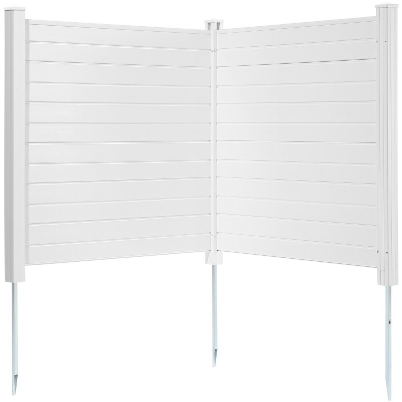 PVC-näkösuoja 2-paneelinen 1270×1270 mm valkoinen ulkokäyttöön ilmastointiyksiköille