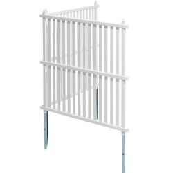 PVC-näkösuojapaneelit 48 x 48 tuumaa valkoiset 2 paneelia galvanoidut piikit ulkokäyttöön